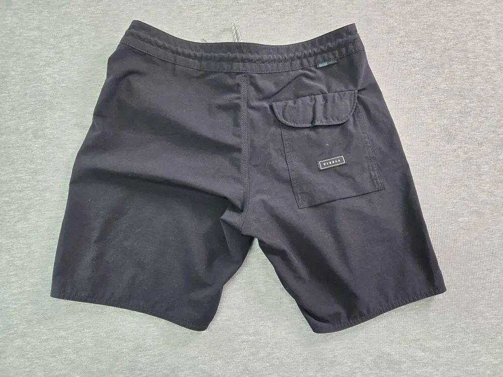 Vissla Shorts Mens 30 Black Board Swim Trunks Quick Dry Stretch Surf Pockets